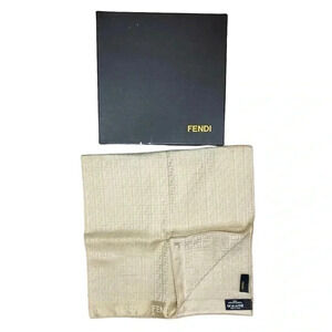 EUC Fendi beige  Zucchino FF Logo Printed Scarf
